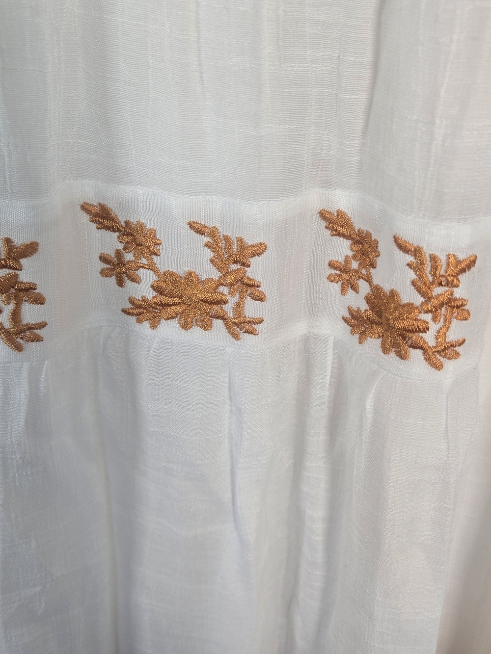 J Gee White Embroidered Smocked Dress PXL Petite XL Boho Floral Festival Midi - Picture 14 of 16